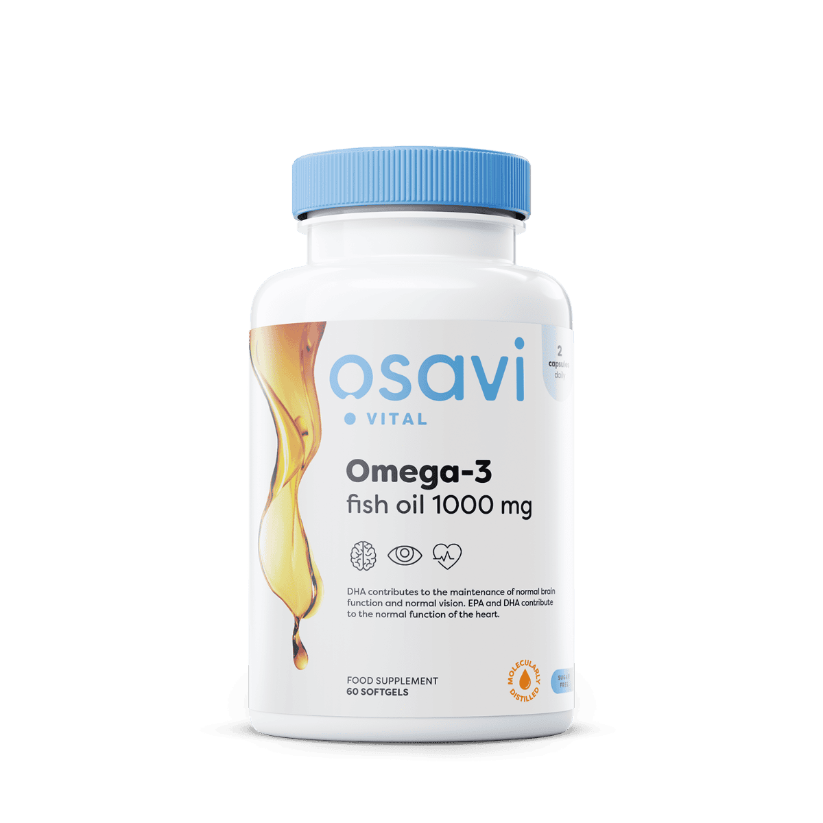 Osavi Omega-3 fish oil 1000 mg - 60 softgels lemon flavour