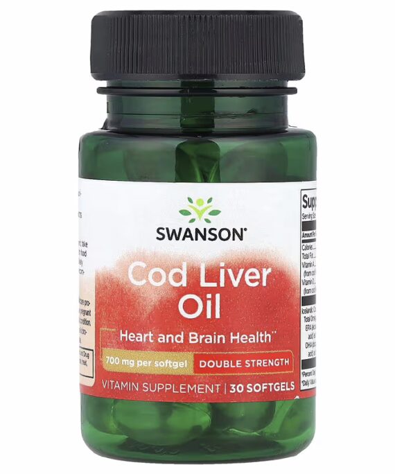 Swanson Double-Strength Cod Liver Oil 30 Capsules