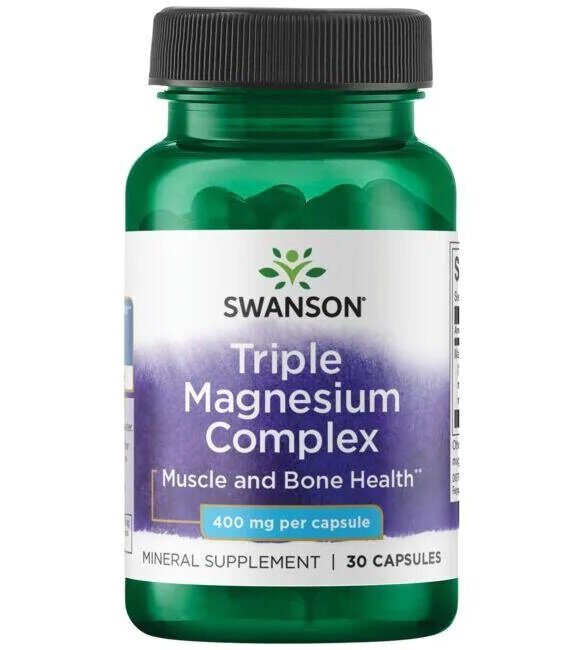 Swanson Triple Magnesium Complex 400mg 30 Capsules