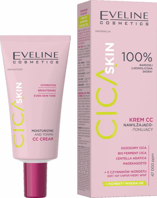 Eveline Cica Skin CC Cream Moisturizing and Toning Evens Out Skin Tone