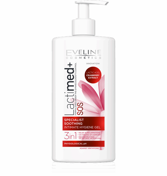 Eveline Lactimed+ 3in1 Soothing Intimate Hygiene Gel with Cranberry