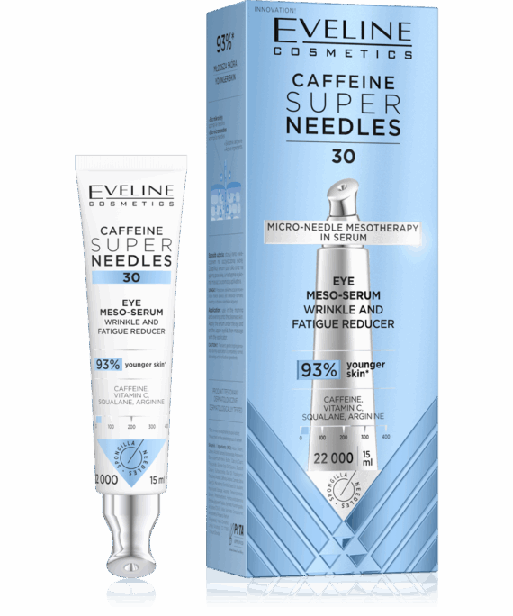 Eveline Super Needles Caffeine 30 Meso-Serum Under Eyes Wrinkle and Fatigue Reducer
