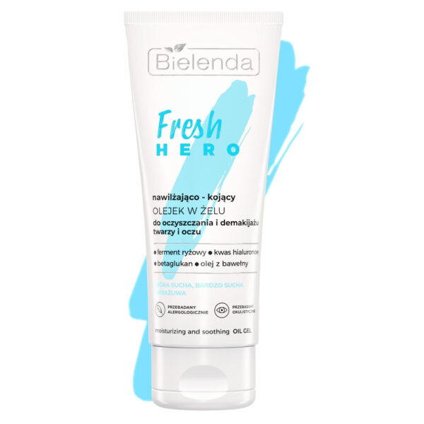 Bielenda Fresh Hero Moisturizing and Soothing Oil-in-Gel for Cleansing and Makeup Removal of the Face and Eyes for Dry and Very Dry Skin